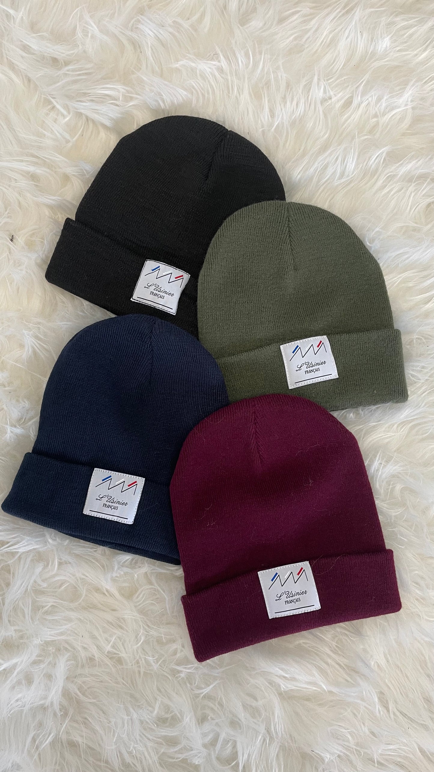 Bonnet noir unisexe fabriqué en France