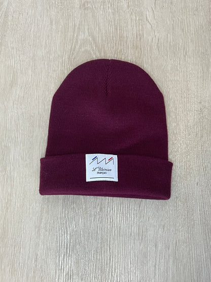 Bonnet rouge bordeaux unisexe fabriqué en France